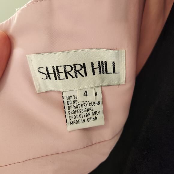 SHERRI HILL Pink Metallic Pleated Dress, Size 4 - Picture 11 of 14